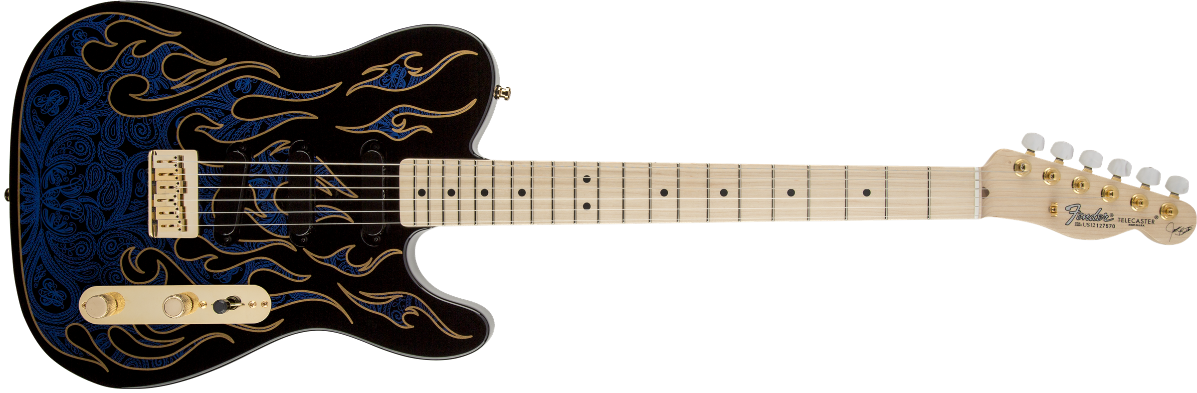 James Burton Telecaster®, Maple Fingerboard, Blue Paisley Flames