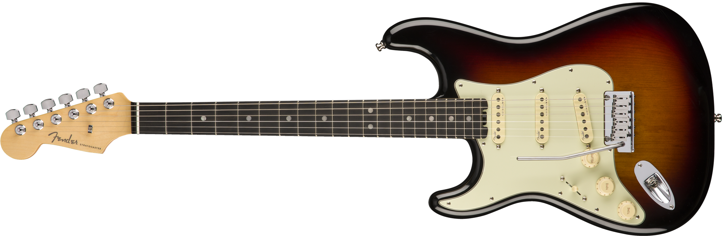 American Elite Stratocaster® Left-Hand, Ebony Fingerboard, 3-Color Sunburst