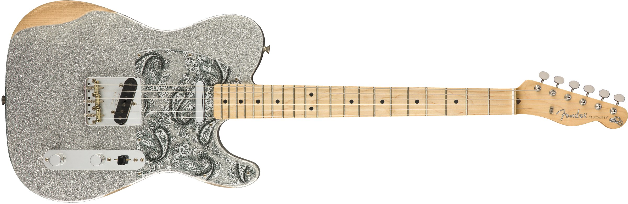 Brad Paisley Road Worn Telecaster®, Maple Fingerboard, Silver Sparkle