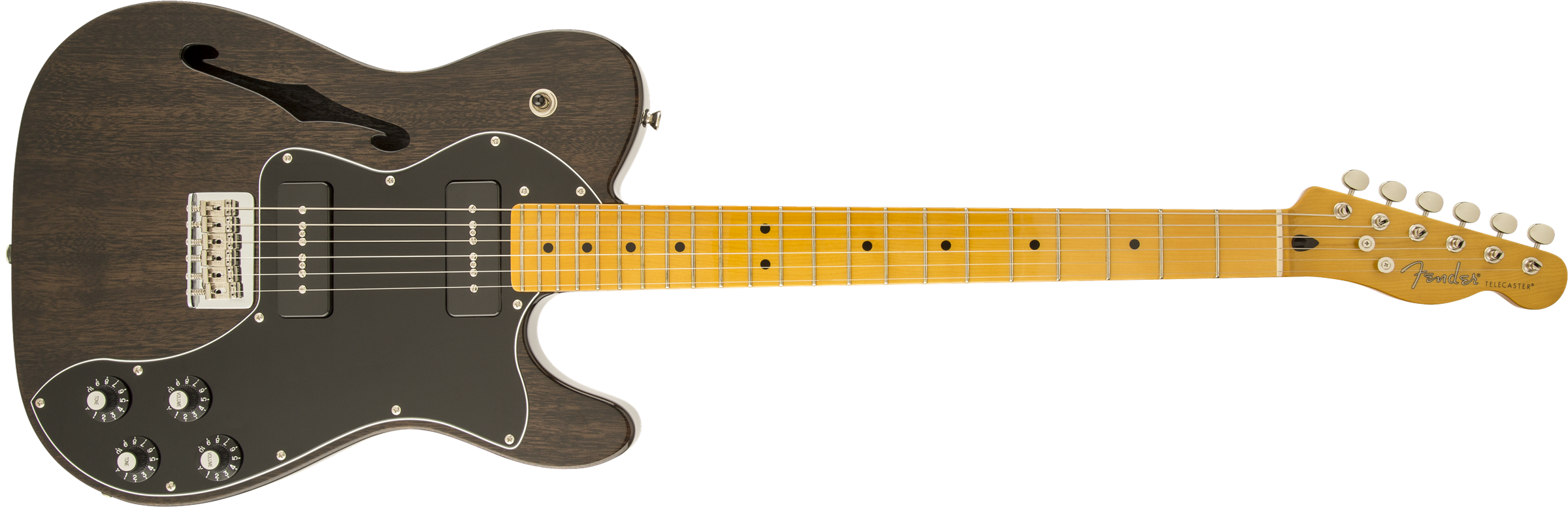 Modern Player Telecaster® Thinline Deluxe, Maple Fingerboard, Black Transparent