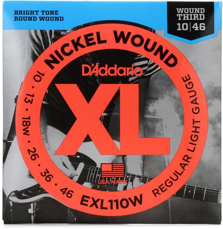 D'Addario XL Nickel Would Electric Strings Strings EXL110W CB Music Centre D'Addario