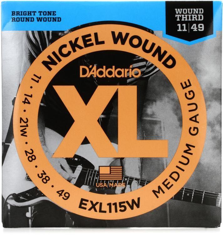 D'Addario XL Nickel Would Electric Strings Strings EXL115W CB Music Centre D'Addario