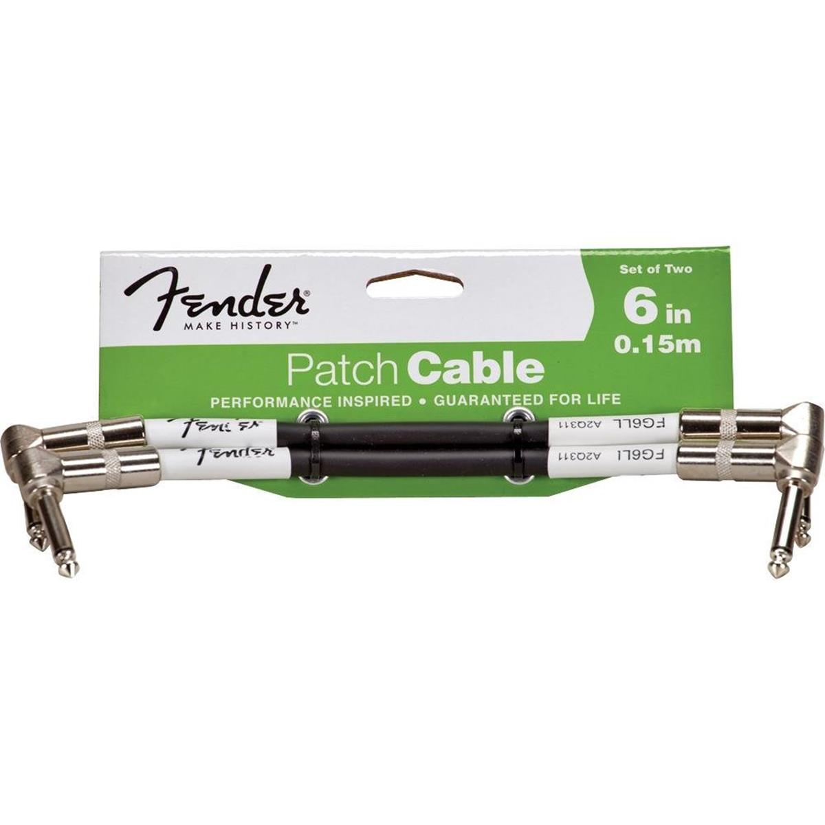 Fender Performance Series 6-Inch Patch Cable (Black) 2-Pack Accessories  CB Music Centre Fender