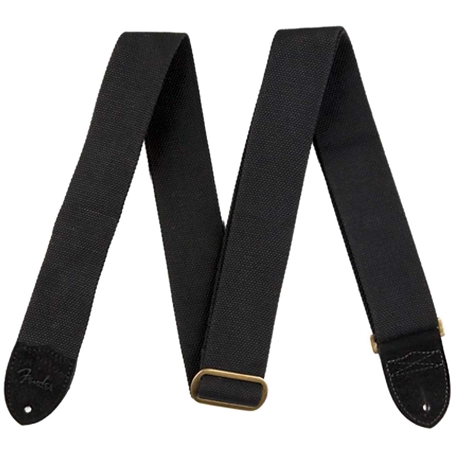 Fender Cotton Strap Accessories Black/Leather CB Music Centre Fender