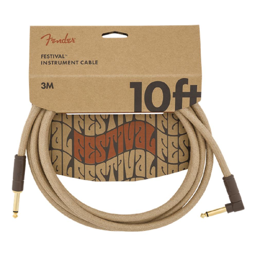 Fender Festival Hemp Instrument Cable - Straight / Angled 3m(10ft) Accessories Natural CB Music Centre Fender