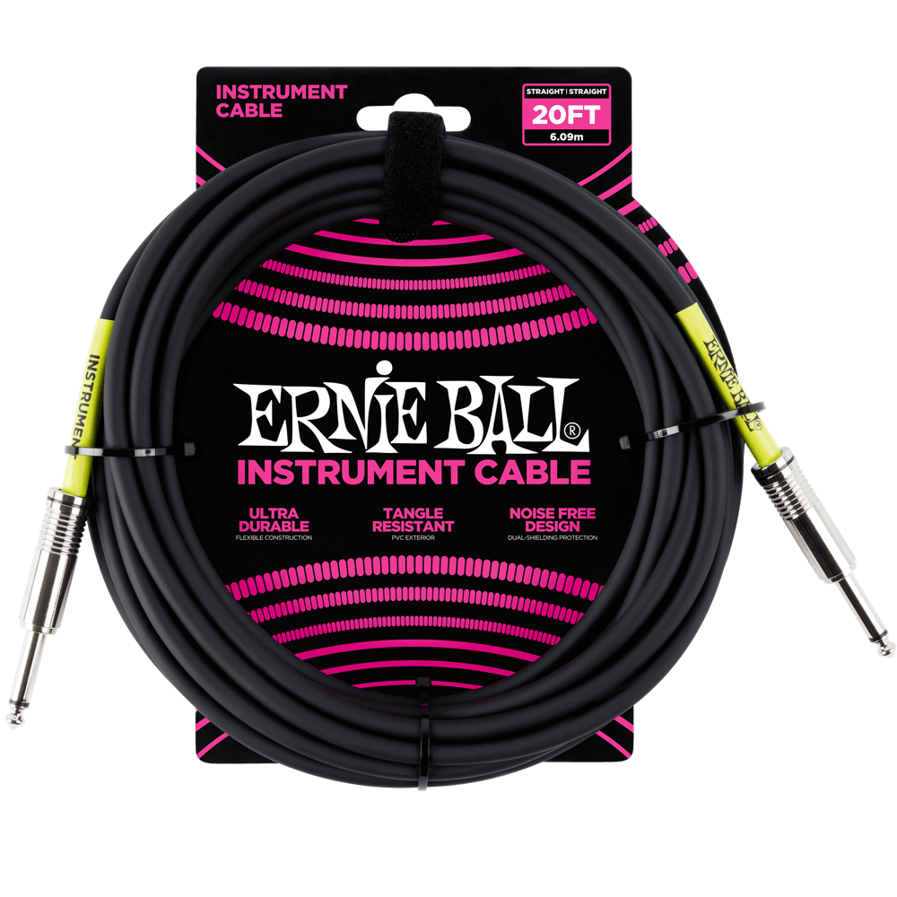 Ernie Ball Classic Instrument Cable 20' Accessories Black CB Music Centre Ernie Ball