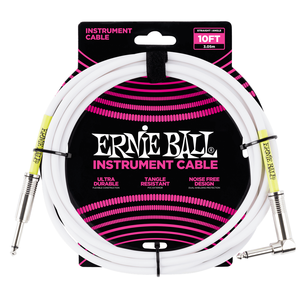 Ernie Ball Classic Instrument Cable 10' Accessories White CB Music Centre Ernie Ball