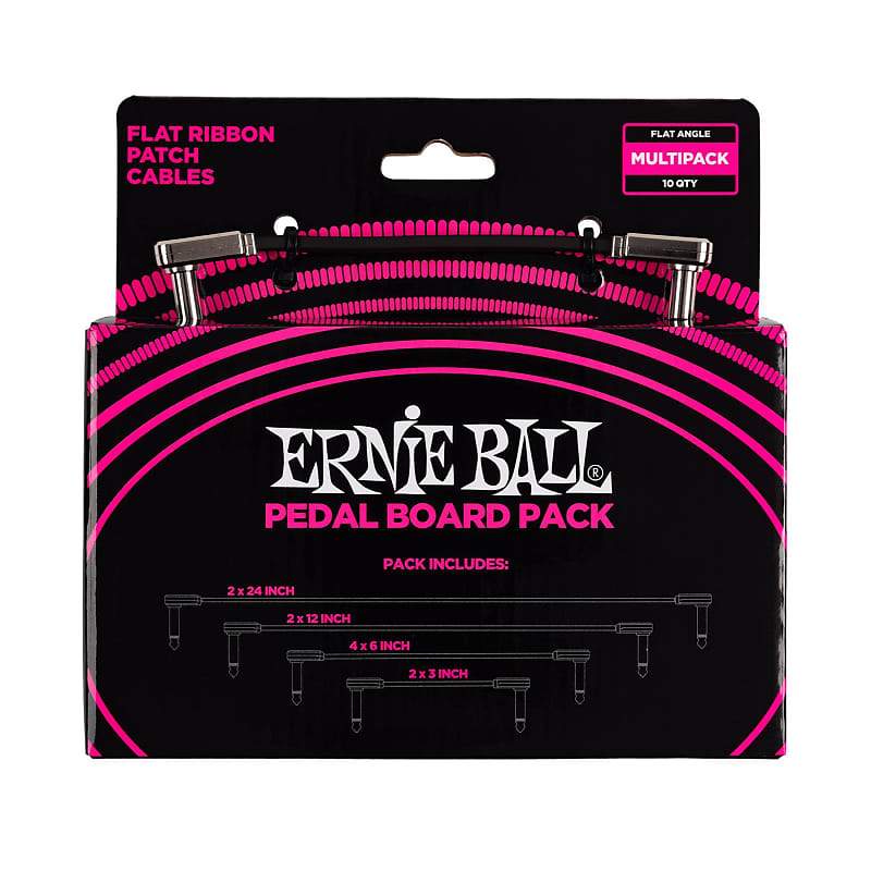 Ernie Ball Flat Ribbon Patch Cables Pedal Board Pack