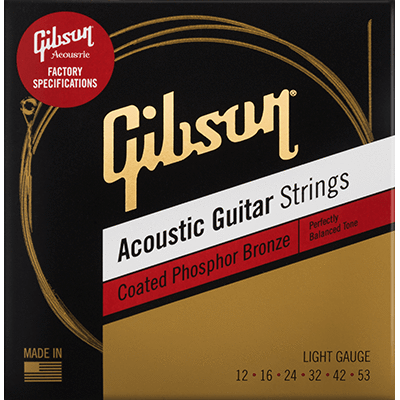 Gibson Coated Phosphor Bronze Acoustic Strings Strings Light CB Music Centre Gibson