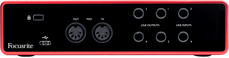 Focusrite Scarlett-4i4: 4 In/4 Out USB Interface - 3rd Generation